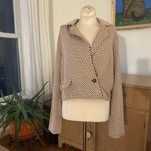 Anthropologie Brown and Cream Patterned Blazer